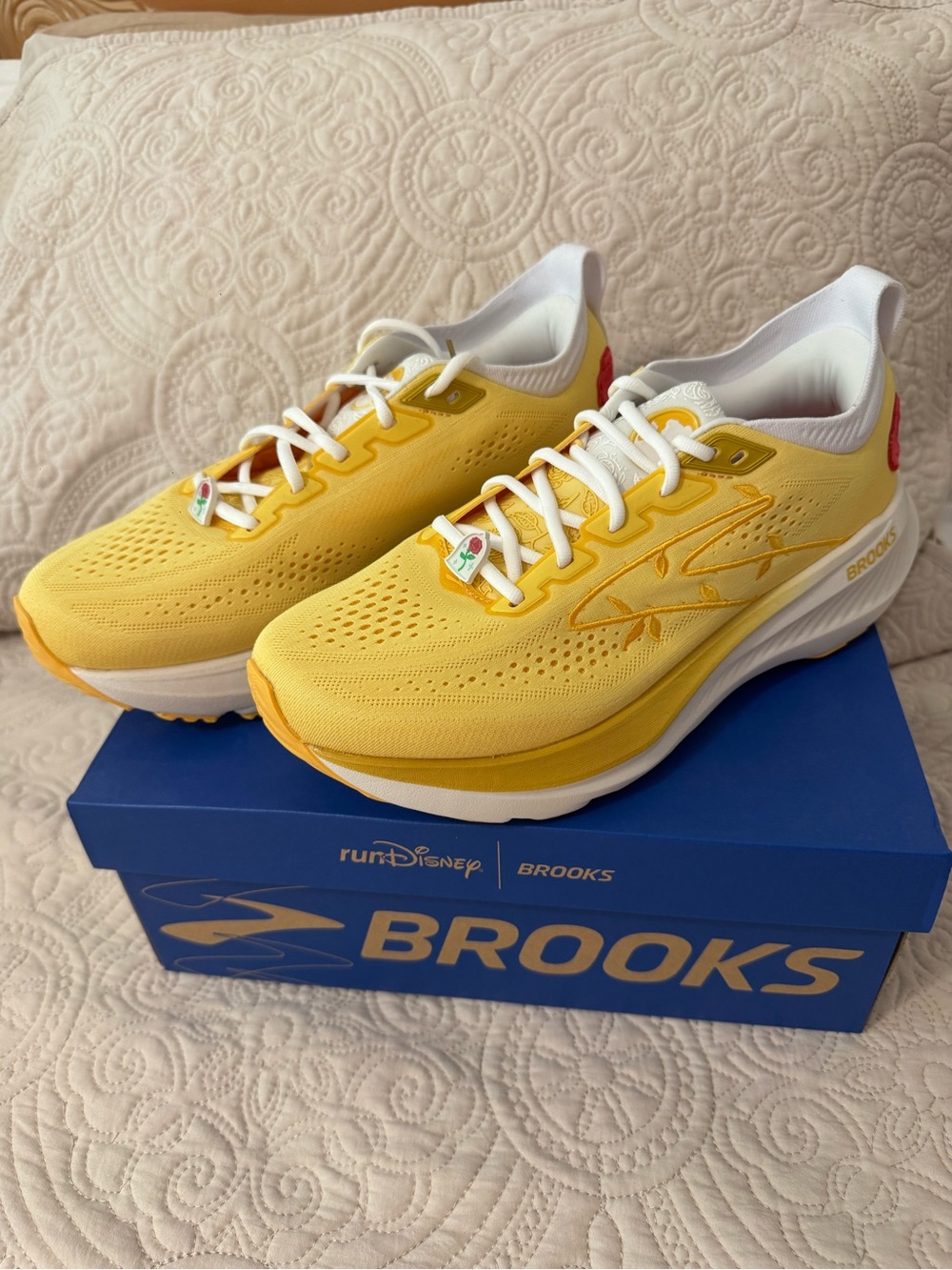 Brooks RunDisney Belle Yellow Running Sneakers Glycerin 23